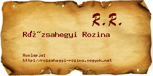 Rózsahegyi Rozina névjegykártya